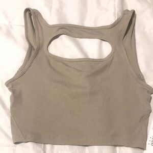 Lululemon Beige Ribbed Crop Top; NWT